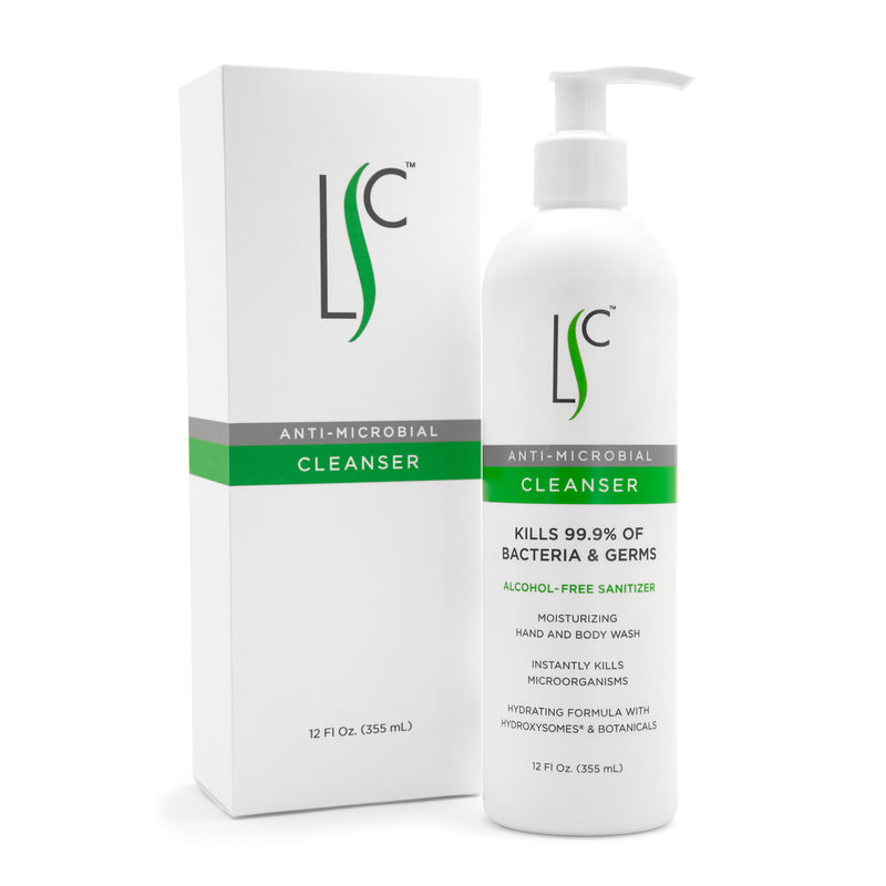 LSC Anti-Microbial Cleanser - moisturizing and sanitizing hand wash, 12 oz, Price $14.99, Laboratory Skin Care